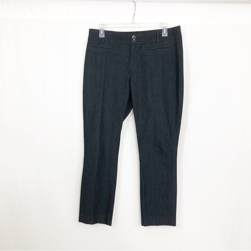 Anthropologie The Essential Slim Cropped Dress Pants, Size 8, Charcoal Gray